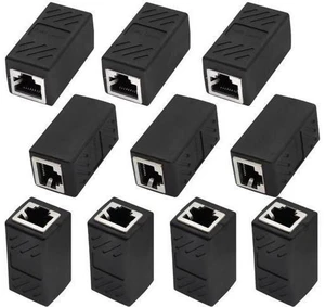 RJ45 Cat6 Adapter Ethernet Cable Extender Cat6 Female to Female Inline Network Cable Coupler Cat6 Cat5 Cat5e Ethernet Coupler Adapter (Black-10Pack) RJ45 Cat6 Adapter Ethernet Cable Extender Cat6 Female to Female Inline Network Cable Coupler Cat6 Cat5 Cat5e Ethernet Coupler Adapter (Black-10Pack)