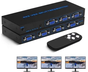 VGA Splitter 4 in 3 Out Duplication Screen Supports High Resolution up to 1920x1080 for Laptop PC to Monitor ( 4x3 VGA Switch Video Selector Switcher Box ) VGA Splitter 4 in 3 Out Duplication Screen Supports High Resolution up to 1920x1080 for Laptop PC to Monitor ( 4x3 VGA Switch Video Selector Switcher Box )