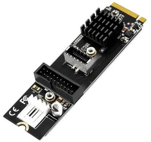 M.2 NVME MKEY to USB3.0 Adapter with 19 Pin Header and USB3.1 Type-E Con tor M.2 NVME MKEY to USB3.0 Adapter with 19 Pin Header and USB3.1 Type-E Con tor