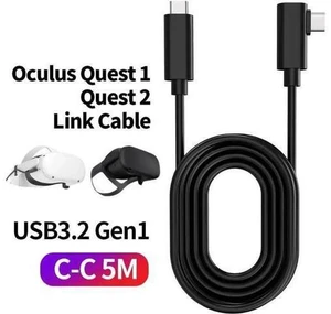 USB C to USB C VR Link Cable 16ft / 5M, for Oculus Quest Link Cable, High Speed Data Transfer & Fast Charging USB C Cable Compatible for Oculus Quest Headset and Gaming PC USB C to USB C VR Link Cable 16ft / 5M, for Oculus Quest Link Cable, High Speed Data Transfer & Fast Charging USB C Cable Compatible for Oculus Quest Headset and Gaming PC