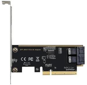PCIE 8X to 2 Ports U.2 Adapter Card SFF8643 Dual NVMe SSD PCIE X8 Expansion Card SFF8643 U2 Adapter-AB01 PCIE 8X to 2 Ports U.2 Adapter Card SFF8643 Dual NVMe SSD PCIE X8 Expansion Card SFF8643 U2 Adapter-AB01