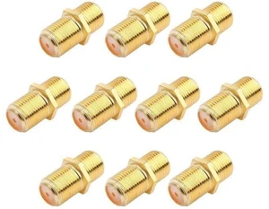 Coaxial Cable Connector F-Type RG6 Cable Extension Adapter (Pack of 10) Coaxial Cable Connector F-Type RG6 Cable Extension Adapter (Pack of 10)