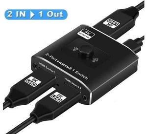 HDMI 2.1 Switch 8K 60Hz HDMI Switcher 2 in 1 Out, 2 Port 4K 120Hz 8K HDMI Switcher Support 8K 48Gbps for Xbox Series X PS4 Pro PS5 Roku UHD TV Monitor Projector (OZ8Q2) HDMI 2.1 Switch 8K 60Hz HDMI Switcher 2 in 1 Out, 2 Port 4K 120Hz 8K HDMI Switcher Support 8K 48Gbps for Xbox Series X PS4 Pro PS5 Roku UHD TV Monitor Projector (OZ8Q2)