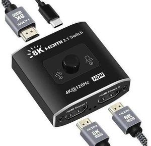 HDMI Switch 8k Ultra HD 2 in 1 Out, 48Gbps High-Speed HDMI 2.1 Switcher, Support 8K@60Hz, 4K@120Hz, 1080P@240Hz, Compatible with Xbox X, PS5, TV, Monitors, OZ8Q2B HDMI Switch 8k Ultra HD 2 in 1 Out, 48Gbps High-Speed HDMI 2.1 Switcher, Support 8K@60Hz, 4K@120Hz, 1080P@240Hz, Compatible with Xbox X, PS5, TV, Monitors, OZ8Q2B