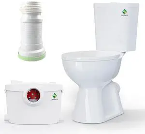 600W Upflush Toilet for Basement Macerating Toilet System | Silent & Power Tall Toilet Bowl with Tank & Macerator Pump for Sink, Toilet & Bathtub 600W Upflush Toilet for Basement Macerating Toilet System | Silent & Power Tall Toilet Bowl with Tank & Macerator Pump for Sink, Toilet & Bathtub