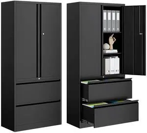 2-Drawer Metal File Cabinet, Lateral Vertical Filing Cabinets for Home Office, Locking File Cabinet with Storage Shelves, Legal/Letter/A4 Size Office File Cabinets (Black, Assemble Required) 2-Drawer Metal File Cabinet, Lateral Vertical Filing Cabinets for Home Office, Locking File Cabinet with Storage Shelves, Legal/Letter/A4 Size Office File Cabinets (Black, Assemble Required)