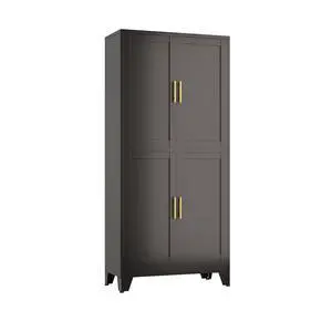 Black Storage Cabinet, Kitchen Pantry Cabinet with 4 Doors and 3 Adjustable Shelves, Pantry with Adjustable Leveling Foot for Kitchen, Living Room and Dinning Room. 47" H Black Storage Cabinet, Kitchen Pantry Cabinet with 4 Doors and 3 Adjustable Shelves, Pantry with Adjustable Leveling Foot for Kitchen, Living Room and Dinning Room. 47" H