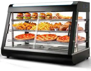 35" Commercial Food Warmer Countertop, 130L 3-Tier Electric Display Food Heater Hot Box with Steam Heating (86-185), Sliding Glass Door & LED Lighting for Pizza, Parties, Buffet 35" Commercial Food Warmer Countertop, 130L 3-Tier Electric Display Food Heater Hot Box with Steam Heating (86-185), Sliding Glass Door & LED Lighting for Pizza, Parties, Buffet