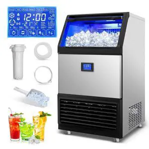 Ice Machine Commercial Ice Maker Machine, 450 Lbs /24H, 200 lbs Bin, Under Counter Built-in or Freestanding, Stainless Steel Household Use, Restaurant Bar Kitchen Cafe Ice Machine Commercial Ice Maker Machine, 450 Lbs /24H, 200 lbs Bin, Under Counter Built-in or Freestanding, Stainless Steel Household Use, Restaurant Bar Kitchen Cafe