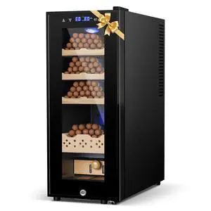 Cigar Electric Humidor, 35L 250 Counts Large Capacity Thermostatic Electric Cigar Cooler Cabinet with Digital LED Screen, Safety Lock,Smart Humidity & Temp Control, Gifts for Men Cigar Electric Humidor, 35L 250 Counts Large Capacity Thermostatic Electric Cigar Cooler Cabinet with Digital LED Screen, Safety Lock,Smart Humidity & Temp Control, Gifts for Men
