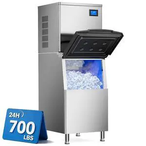 Commercial Ice Maker Machine 700Lbs/24H with 500LBS Storage Bin, Industrial Ice Machine, Self Cleaning, ETL Certified, Ice Ready in 5-15min, Perfect for Restaurant Bar Cafe Commercial Ice Maker Machine 700Lbs/24H with 500LBS Storage Bin, Industrial Ice Machine, Self Cleaning, ETL Certified, Ice Ready in 5-15min, Perfect for Restaurant Bar Cafe