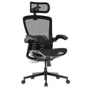 Ergonomic Office Chair with Flip-up Armrest, Free Space for Heavy People, Computer Chair with 8-Level Lumbar Support, Mesh OC3 Air-P Seat, Desk Chairs for Home Office Gaming Working, Black Ergonomic Office Chair with Flip-up Armrest, Free Space for Heavy People, Computer Chair with 8-Level Lumbar Support, Mesh OC3 Air-P Seat, Desk Chairs for Home Office Gaming Working, Black