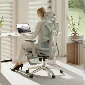 ErgoX Premium Ergonomic Office Chair with Footrest - Adjustable 3D Armrests, Dynamic Lumbar Support, Recline & Tilt Function, Mesh Seat, for Home & Office Use, Blue ErgoX Premium Ergonomic Office Chair with Footrest - Adjustable 3D Armrests, Dynamic Lumbar Support, Recline & Tilt Function, Mesh Seat, for Home & Office Use, Blue