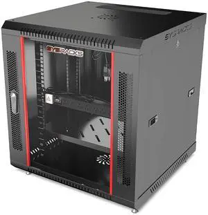 12U Wall Mount Server Rack Cabinet, 19 Locking Network Rack, 18 Deep, Glass Door, with Fan, PDU and Shelf 12U Wall Mount Server Rack Cabinet, 19 Locking Network Rack, 18 Deep, Glass Door, with Fan, PDU and Shelf