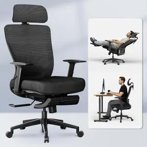 OC3 Cloud Ergonomic Office Chair with Footrest, High Back Computer Chair with Adjustable Lumbar Support/2D Headrest, Desk Chairs for Home Office Gaming Working, Black,Foam Seat,Cloud-F OC3 Cloud Ergonomic Office Chair with Footrest, High Back Computer Chair with Adjustable Lumbar Support/2D Headrest, Desk Chairs for Home Office Gaming Working, Black,Foam Seat,Cloud-F