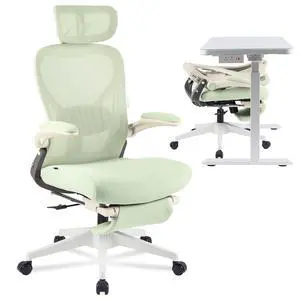 Foldex Ergonomic Office Chair, Folding Chair for Small Spaces with Lumbar Support, Flip-up Armrests, 3D Headrest, Desk Chairs with Footrest for Work,Video Game Foam Seat, Green Foldex Ergonomic Office Chair, Folding Chair for Small Spaces with Lumbar Support, Flip-up Armrests, 3D Headrest, Desk Chairs with Footrest for Work,Video Game Foam Seat, Green