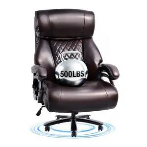 500lbs Big and Tall Office Chair for Heavy People, High Back Heavy Duty Computer Chair with Stable Armrest 1D Lumbar Support, Desk Chairs for Working Gaming Relaxing, PU Leather, Brown 500lbs Big and Tall Office Chair for Heavy People, High Back Heavy Duty Computer Chair with Stable Armrest 1D Lumbar Support, Desk Chairs for Working Gaming Relaxing, PU Leather, Brown