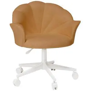 Makeup Vanity Chair with Back Velvet Armless Home Office Desk Chairs with Wheels, Cute Flower Modern Accent Chair for Girls Women Living Room Bedroom Vanity Study Small Space, Brwon Makeup Vanity Chair with Back Velvet Armless Home Office Desk Chairs with Wheels, Cute Flower Modern Accent Chair for Girls Women Living Room Bedroom Vanity Study Small Space, Brwon