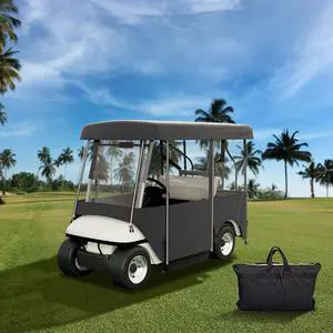 Golf Cart Enclosure, 4-Person Golf Cart Cover, 4-Sided Fairway Deluxe, 300D Waterproof Driving Enclosure with Transparent Windows, Fit for EZGO, Club Car, Yamaha Cart Golf Cart Enclosure, 4-Person Golf Cart Cover, 4-Sided Fairway Deluxe, 300D Waterproof Driving Enclosure with Transparent Windows, Fit for EZGO, Club Car, Yamaha Cart