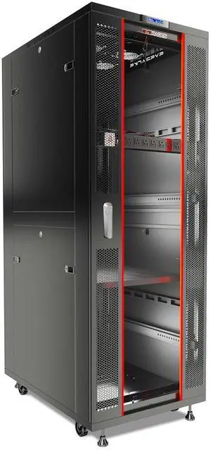 42U Server Rack Cabinet 32" Deep Network Rack Enclosure on Wheels Glass Door, 4 Cooling Fans, Temperature Controller, Shelf, 8-Way PDU 19" IT & AV Equipment Rack 42U Server Rack Cabinet 32" Deep Network Rack Enclosure on Wheels Glass Door, 4 Cooling Fans, Temperature Controller, Shelf, 8-Way PDU 19" IT & AV Equipment Rack