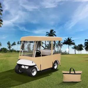 Golf Cart Enclosure, 4-Person Golf Cart Cover, 4-Sided Fairway Deluxe, 300D Waterproof Driving Enclosure with Transparent Windows, Fit for EZGO, Club Car, Yamaha Cart Golf Cart Enclosure, 4-Person Golf Cart Cover, 4-Sided Fairway Deluxe, 300D Waterproof Driving Enclosure with Transparent Windows, Fit for EZGO, Club Car, Yamaha Cart