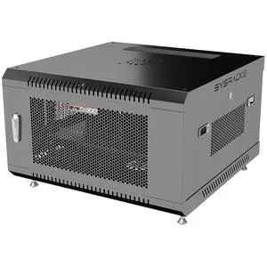6U Wall Mount Server Rack, 24" Deep, Mesh Door, 19-Inch | Fan, PDU, shelf, cable brush panels, mounting hardware, casters and feet 6U Wall Mount Server Rack, 24" Deep, Mesh Door, 19-Inch | Fan, PDU, shelf, cable brush panels, mounting hardware, casters and feet