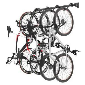 4 Bike Storage Rack, Heavy Duty Wall Mount Hanger for Home & Garage, Holds Up to 200lbs 4 Bike Storage Rack, Heavy Duty Wall Mount Hanger for Home & Garage, Holds Up to 200lbs