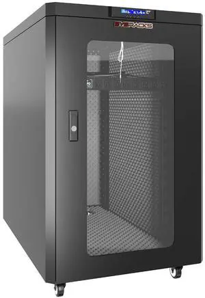 15U Soundproof Server Rack Cabinet, 19 Inch Acoustic Network Enclosure, Floor Standing, Locking Glass Door, Dual Fans, Thermostat Control 15U Soundproof Server Rack Cabinet, 19 Inch Acoustic Network Enclosure, Floor Standing, Locking Glass Door, Dual Fans, Thermostat Control