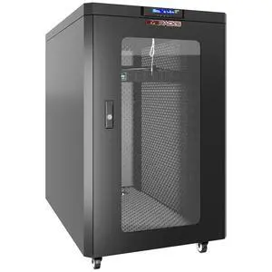 Soundproof Server Rack Cabinet Quiet Acoustic 19 Network Enclosure with Dual Fans, Thermostat Control, Locking Glass Door, Floor Standing Rack (18U) Soundproof Server Rack Cabinet Quiet Acoustic 19 Network Enclosure with Dual Fans, Thermostat Control, Locking Glass Door, Floor Standing Rack (18U)