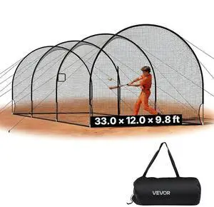 Baseball Batting Cage,Professional Softball Baseball Batting Hitting Training Net,Heavy Duty Enclosed PE Practice Portable Pitching Cage Net&Carry Bag,for Backyard,Field,Indoor&Outdoor Baseball Batting Cage,Professional Softball Baseball Batting Hitting Training Net,Heavy Duty Enclosed PE Practice Portable Pitching Cage Net&Carry Bag,for Backyard,Field,Indoor&Outdoor
