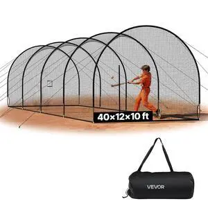 Baseball Batting Cage,Professional Softball Baseball Batting Hitting Training Net,Heavy Duty Enclosed PE Practice Portable Pitching Cage Net&Carry Bag,for Backyard,Field,Indoor&Outdoor Baseball Batting Cage,Professional Softball Baseball Batting Hitting Training Net,Heavy Duty Enclosed PE Practice Portable Pitching Cage Net&Carry Bag,for Backyard,Field,Indoor&Outdoor
