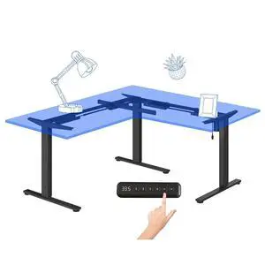 Electric Height Adjustable Standing L Shaped Corner 3 Legs Ergonomic Sit Stand Desk Frame for Home and Office, Black Electric Height Adjustable Standing L Shaped Corner 3 Legs Ergonomic Sit Stand Desk Frame for Home and Office, Black