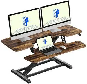 Standing Desk Converter 42" Extra Large Desk Riser, Spacious Desktop Riser Sit Stand Computer Workstation with Wide Keyboard Tray, Ergonomic Height Adjustable Stand Up Desk Converter, Black Standing Desk Converter 42" Extra Large Desk Riser, Spacious Desktop Riser Sit Stand Computer Workstation with Wide Keyboard Tray, Ergonomic Height Adjustable Stand Up Desk Converter, Black