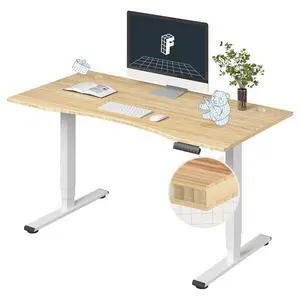 E6 Bamboo 3-Stage Dual Motor Electric Standing Desk 55 x 28 Sit Stand Up Desk, Holds 220 lbs, Adjustable Height w/ Memory Presets, Solid Bamboo Curved Desktop & White Frame, Ships in 2 Boxes E6 Bamboo 3-Stage Dual Motor Electric Standing Desk 55 x 28 Sit Stand Up Desk, Holds 220 lbs, Adjustable Height w/ Memory Presets, Solid Bamboo Curved Desktop & White Frame, Ships in 2 Boxes