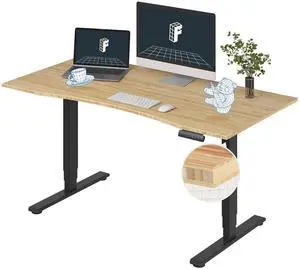 E6 Bamboo 3-Stage Dual Motor 60 x 30 Electric Standing Desk Sit Stand Up Desk, Holds 220 lbs, Adjustable Height w/ Memory Presets, Solid Bamboo Curved Desktop & Black Frame, Ships in 2 Boxes E6 Bamboo 3-Stage Dual Motor 60 x 30 Electric Standing Desk Sit Stand Up Desk, Holds 220 lbs, Adjustable Height w/ Memory Presets, Solid Bamboo Curved Desktop & Black Frame, Ships in 2 Boxes