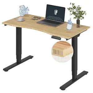 E6 Bamboo 3-Stage Dual Motor Electric Standing Desk 48 x 24 Sit Stand Up Desk, Holds 220 lbs, Adjustable Height w/ Memory Presets, Solid Bamboo Curved Desktop & Black Frame, Ships in 2 Boxes E6 Bamboo 3-Stage Dual Motor Electric Standing Desk 48 x 24 Sit Stand Up Desk, Holds 220 lbs, Adjustable Height w/ Memory Presets, Solid Bamboo Curved Desktop & Black Frame, Ships in 2 Boxes