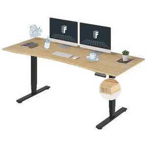 E6 Bamboo 3-Stage Dual Motor 72 x 30 Electric Standing Desk Sit Stand Up Desk, Holds 220 lbs, Adjustable Height w/ Memory Presets, Solid Bamboo Curved Desktop & Black Frame, Ships in 2 Boxes E6 Bamboo 3-Stage Dual Motor 72 x 30 Electric Standing Desk Sit Stand Up Desk, Holds 220 lbs, Adjustable Height w/ Memory Presets, Solid Bamboo Curved Desktop & Black Frame, Ships in 2 Boxes