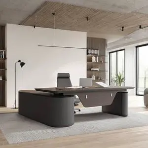 78.7In Large Executive Office Desk - Adjustable Height Sit to Stand Oval Shaped Desk, Premium L-Shaped Workstation with File Cabinet, Luxury Modern Design for Boss, Managers & Home Office 78.7In Large Executive Office Desk - Adjustable Height Sit to Stand Oval Shaped Desk, Premium L-Shaped Workstation with File Cabinet, Luxury Modern Design for Boss, Managers & Home Office