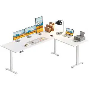 71 Inch Reversible L Shaped Electric Standing Desk, Height Adjustable Corner Stand up Desk, Ergonomic Large Lift Computer Table for Home, Office, Workstation, White 71 Inch Reversible L Shaped Electric Standing Desk, Height Adjustable Corner Stand up Desk, Ergonomic Large Lift Computer Table for Home, Office, Workstation, White