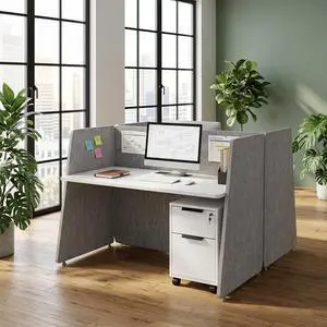 2-Person Modular Cubicle Desk Workstation | with Built-in Power & Mobile Storage, Acoustic Privacy Panels | Sleek, Scalable Layout for Modern Teams (White, 2 Person cubicles) 2-Person Modular Cubicle Desk Workstation | with Built-in Power & Mobile Storage, Acoustic Privacy Panels | Sleek, Scalable Layout for Modern Teams (White, 2 Person cubicles)