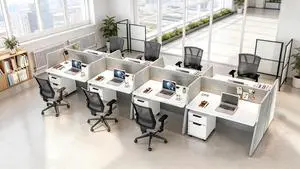 8-Person Modular Cubicle Desk Workstation | with Built-in Power & Mobile Storage, Acoustic Privacy Panels | Sleek, Scalable Layout for Modern Teams (White, 8 Person cubicles) 8-Person Modular Cubicle Desk Workstation | with Built-in Power & Mobile Storage, Acoustic Privacy Panels | Sleek, Scalable Layout for Modern Teams (White, 8 Person cubicles)
