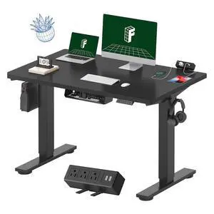EN2 Whole-Piece Standing Desk with Clamp Power Strip, 48x30 Electric Stand Up Height Adjustable Desk with Cable Management (Black Frame + Black Top, 2 Packages) EN2 Whole-Piece Standing Desk with Clamp Power Strip, 48x30 Electric Stand Up Height Adjustable Desk with Cable Management (Black Frame + Black Top, 2 Packages)