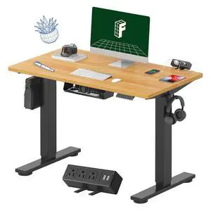 EN2 Whole-Piece Standing Desk with Clamp Power Strip, 40 x 24'' Electric Stand Up Height Adjustable Desk with Cable Management (Black Frame + 40" Maple Top, 2 Packages) EN2 Whole-Piece Standing Desk with Clamp Power Strip, 40 x 24'' Electric Stand Up Height Adjustable Desk with Cable Management (Black Frame + 40" Maple Top, 2 Packages)