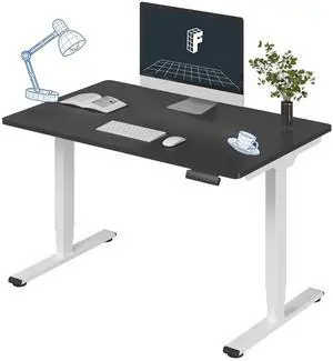 E6 3-Stage Dual Motor Electric Standing Desk 48 x 30 Sit Stand Up Desk, Holds 220 lbs, Adjustable Height w/Memory Presets, One-Piece Black Desktop & White Frame, Ships in 2 Boxes E6 3-Stage Dual Motor Electric Standing Desk 48 x 30 Sit Stand Up Desk, Holds 220 lbs, Adjustable Height w/Memory Presets, One-Piece Black Desktop & White Frame, Ships in 2 Boxes