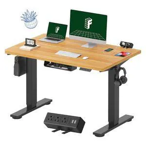 EN2 Whole-Piece Standing Desk with Clamp Power Strip, 48 x 30 Electric Stand Up Height Adjustable Desk with Cable Management (Black Frame + 48" Maple Top, 2 Packages) EN2 Whole-Piece Standing Desk with Clamp Power Strip, 48 x 30 Electric Stand Up Height Adjustable Desk with Cable Management (Black Frame + 48" Maple Top, 2 Packages)