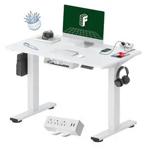 EN2 Whole-Piece Standing Desk with Clamp Power Strip, 40 x 24 Electric Stand Up Height Adjustable Desk with Cable Management (White Frame + 40" White Top) EN2 Whole-Piece Standing Desk with Clamp Power Strip, 40 x 24 Electric Stand Up Height Adjustable Desk with Cable Management (White Frame + 40" White Top)