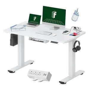 EN2 Whole-Piece Standing Desk with Clamp Power Strip, 48x24 Electric Stand Up Height Adjustable Desk with Cable Management (White Frame + 48" White Top) EN2 Whole-Piece Standing Desk with Clamp Power Strip, 48x24 Electric Stand Up Height Adjustable Desk with Cable Management (White Frame + 48" White Top)