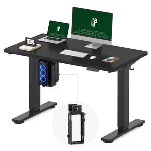 EN2 48''x24'' Electric Standing Desk with PC Stand Bundle, One-Piece Desktop, Easy-to-Install Hanging Design PC Mount, Bundle for Home Office, Game & Small Spaces, Black EN2 48''x24'' Electric Standing Desk with PC Stand Bundle, One-Piece Desktop, Easy-to-Install Hanging Design PC Mount, Bundle for Home Office, Game & Small Spaces, Black