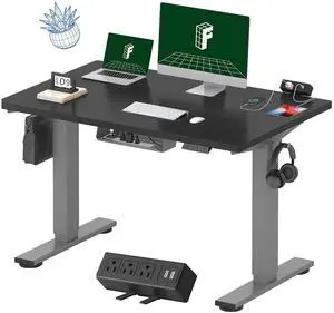 EN2 Whole-Piece Standing Desk with Clamp Power Strip, 48 x 30 Electric Stand Up Height Adjustable Desk with Cable Management (Gray Frame + 48" Black Top, 2 Packages) EN2 Whole-Piece Standing Desk with Clamp Power Strip, 48 x 30 Electric Stand Up Height Adjustable Desk with Cable Management (Gray Frame + 48" Black Top, 2 Packages)