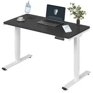 E6 3-Stage Dual Motor Electric Standing Desk 48 x 24 Sit Stand Up Desk, Holds 220 lbs, Adjustable Height w/Memory Presets, One-Piece Black Desktop & White Frame, Ships in 2 Boxes E6 3-Stage Dual Motor Electric Standing Desk 48 x 24 Sit Stand Up Desk, Holds 220 lbs, Adjustable Height w/Memory Presets, One-Piece Black Desktop & White Frame, Ships in 2 Boxes